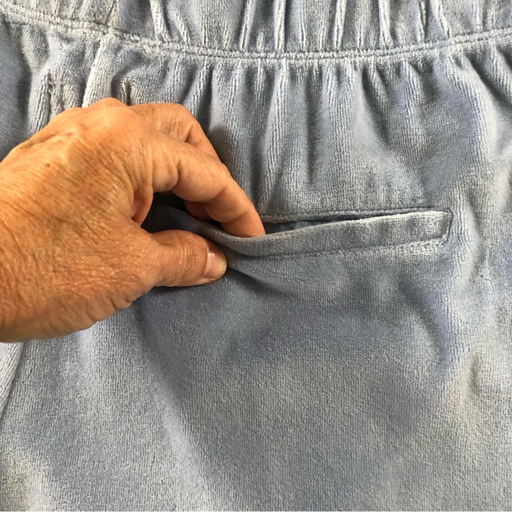 Aerie Velour Lounge Shorts Blue Small Elastic Waist Pockets - Picture 5 of 12